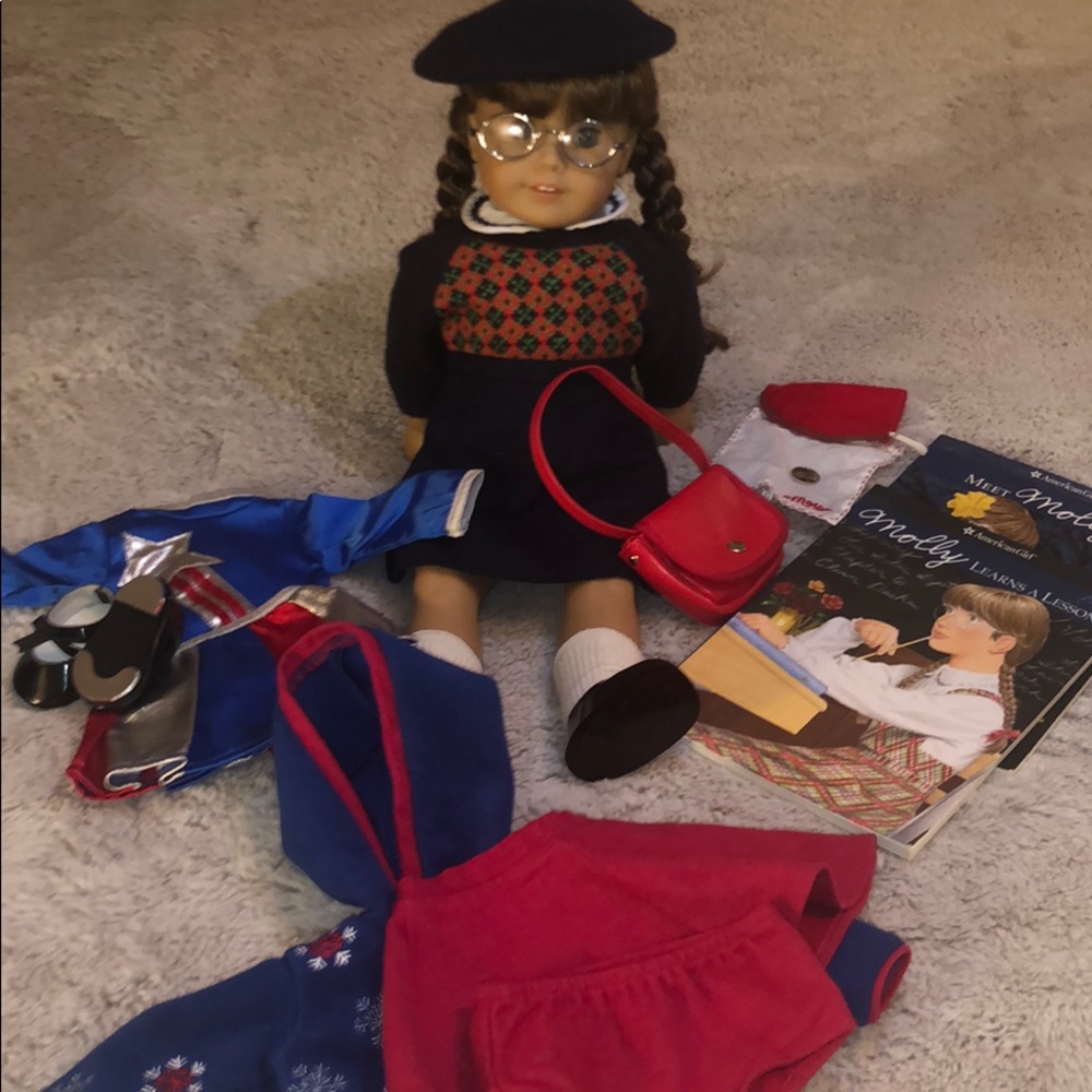 American Girl Molly Doll with additional outfits